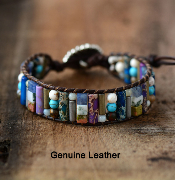 Leather&Stones Wrap Bracelet